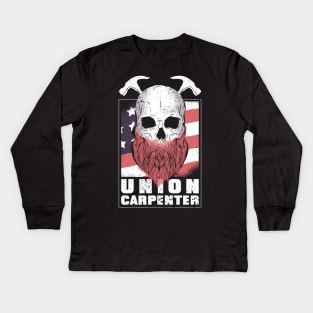 Union Carpenter | Bearded Skull Kids Long Sleeve T-Shirt